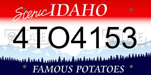 4TO4153 Idaho License Plate