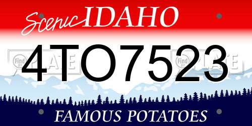 4TO7523 Idaho License Plate