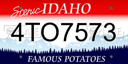 4TO7573 Idaho License Plate