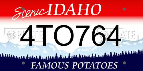 4TO764 Idaho License Plate