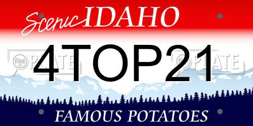 4TOP21 Idaho License Plate