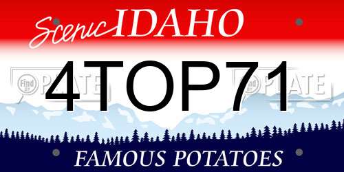 4TOP71 Idaho License Plate