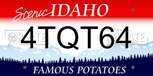 4TQT64 Idaho License Plate