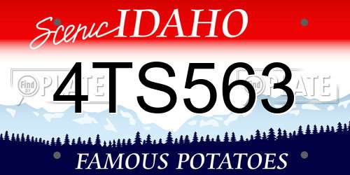 4TS563 Idaho License Plate