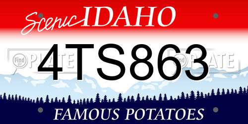 4TS863 Idaho License Plate