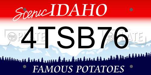4TSB76 Idaho License Plate