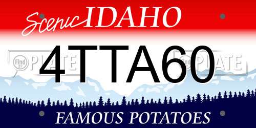4TTA60 Idaho License Plate