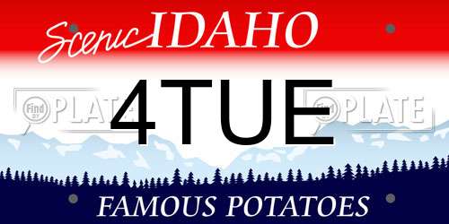 4TUE Idaho License Plate