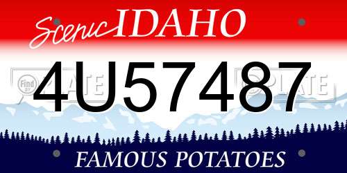 4U57487 Idaho License Plate