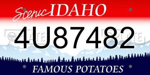 4U87482 Idaho License Plate