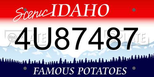 4U87487 Idaho License Plate
