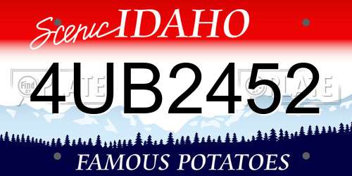 4UB2452 Idaho License Plate