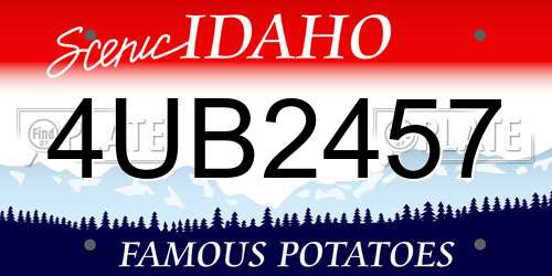 4UB2457 Idaho License Plate