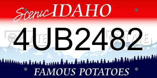 4UB2482 Idaho License Plate