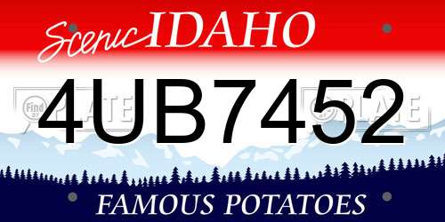 4UB7452 Idaho License Plate