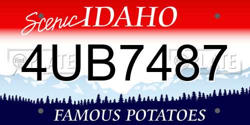 4UB7487 Idaho License Plate