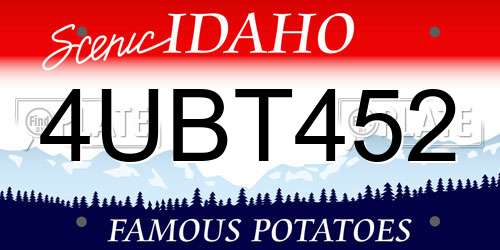 4UBT452 Idaho License Plate