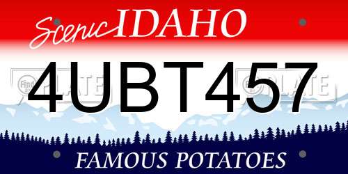 4UBT457 Idaho License Plate