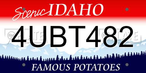 4UBT482 Idaho License Plate