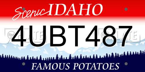 4UBT487 Idaho License Plate