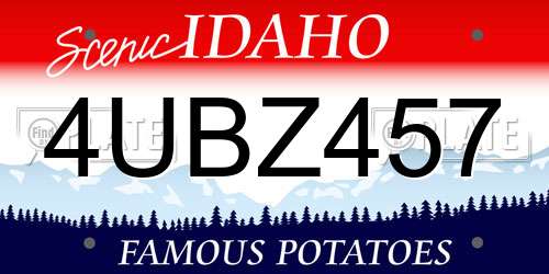 4UBZ457 Idaho License Plate