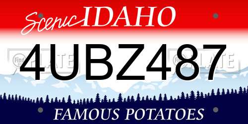 4UBZ487 Idaho License Plate