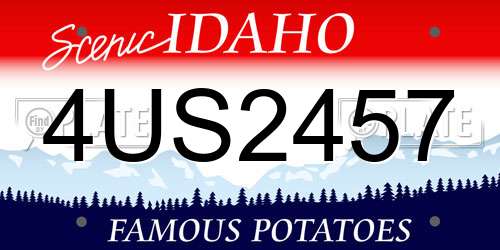 4US2457 Idaho License Plate