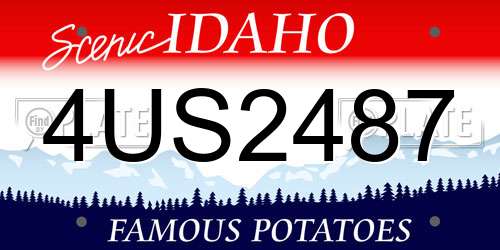 4US2487 Idaho License Plate