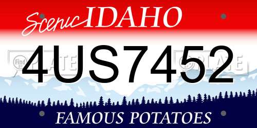 4US7452 Idaho License Plate