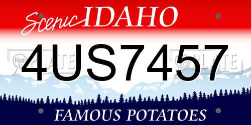 4US7457 Idaho License Plate