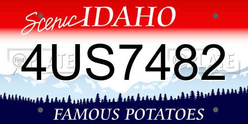 4US7482 Idaho License Plate