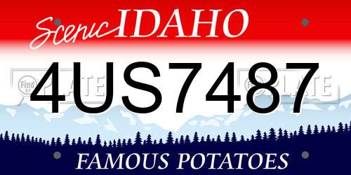 4US7487 Idaho License Plate
