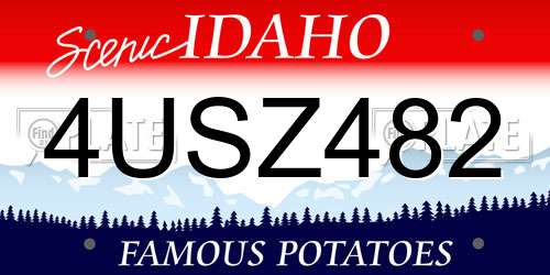 4USZ482 Idaho License Plate