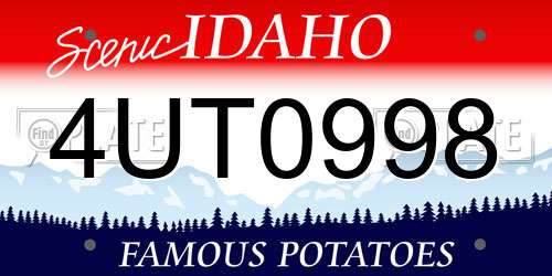 4UT0998 Idaho License Plate