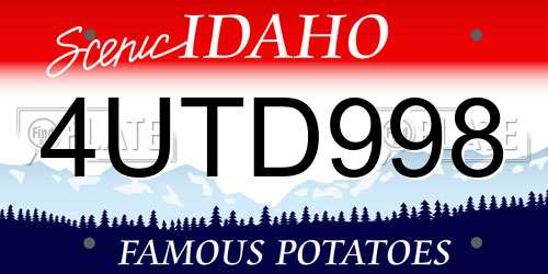 4UTD998 Idaho License Plate