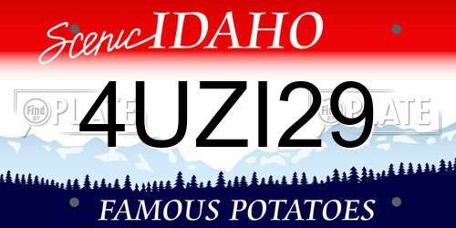 4UZI29 Idaho License Plate
