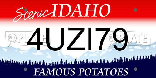 4UZI79 Idaho License Plate
