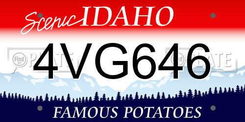 4VG646 Idaho License Plate
