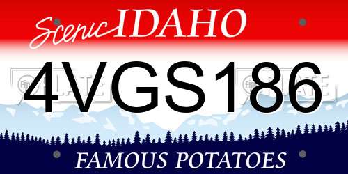 4VGS186 Idaho License Plate