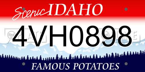 4VH0898 Idaho License Plate