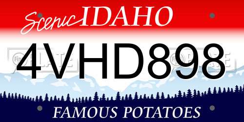 4VHD898 Idaho License Plate