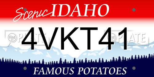 4VKT41 Idaho License Plate