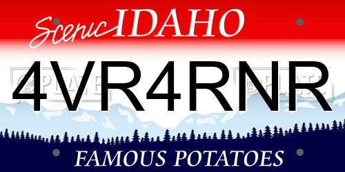 4VR4RNR Idaho License Plate