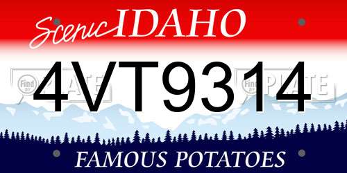 4VT9314 Idaho License Plate