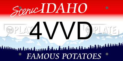 4VVD Idaho License Plate