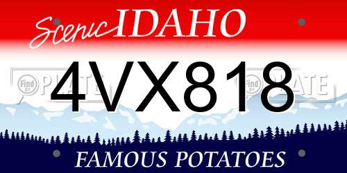 4VX818 Idaho License Plate