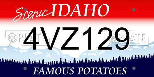 4VZ129 Idaho License Plate
