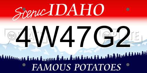 4W47G2 Idaho License Plate