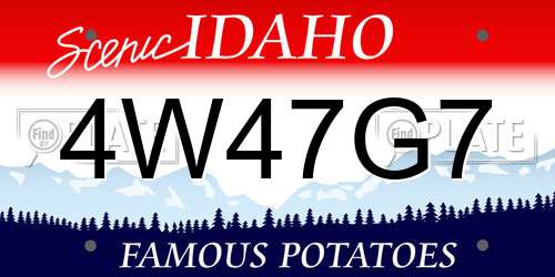 4W47G7 Idaho License Plate