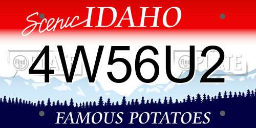 4W56U2 Idaho License Plate